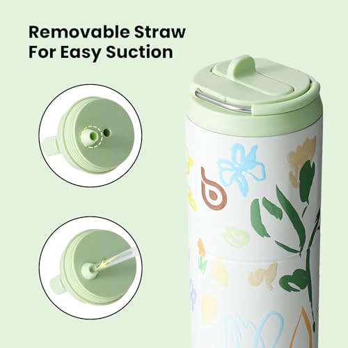 BOTTLE BOTTLE Insulated Water Bottle 24oz with Straw Lid and Handle Sports - color: Eden Grove