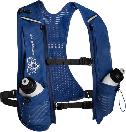 Water Buffalo Hydration Running Vest - Quiver Hydration Vest - Running Hydration Vest with Dual Water Bottles - Lightweight Water Backpack for Running, - color: Midnight Run, size: Small-Medium