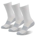 FOOTPLUS Hiking Copper Compression Socks,Unisex Cushioned Sole Arch Support Athletic Crew Running Socks - color: 3 Pairs- White Crew, size: Medium