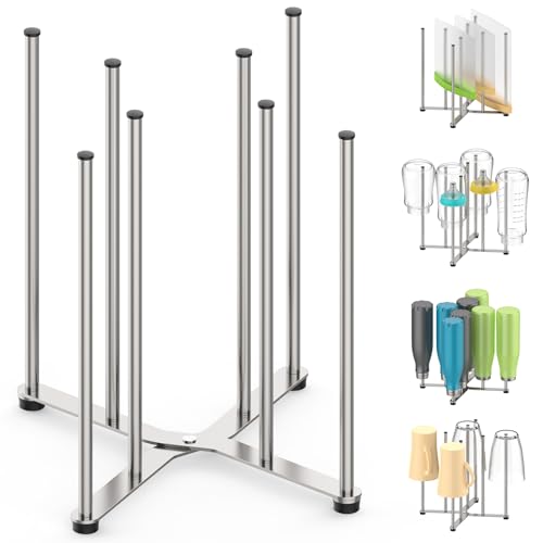 Reusable Bag & Bottle Drying Rack, Collapsible Countertop Organizer - size: Large