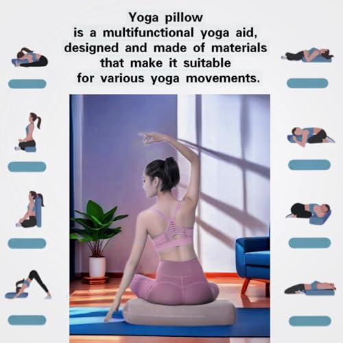 NGT new guide steps Yoga Bolster Pillow for Meditation and Support - Rectangular Yoga Cushion Foam Wedges Washable Suede Pillowcase for Men and Women with Carry Handles.…