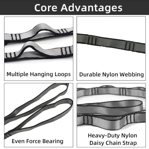 PRIOR FITNESS 2pcs Nylon Daisy Chain Straps, Grey, 2PCS - color: grey, size: 1.1m