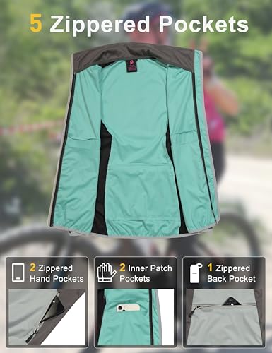 Little Donkey Andy Women's Windproof Stretch Vest Waterproof Sleeveless - color: Light Grey, size: Small