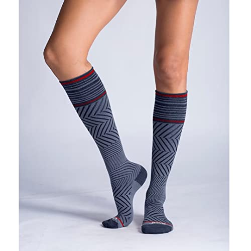 ja vie 76% Merino Wool Graduated Compression Socks for Women & Men (15-20mmHg) - color: 2 Pairs: 1 Pure Black+ 1 Denim, size: Small