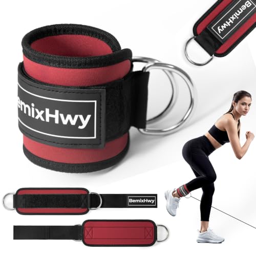Fitness Ankle Straps for Cable Machine, Premium Neoprene Padded Adjustable Ankle Cuffs, Home Gym Cable Attachment for Glute Kickbacks, Booty Workouts, Leg & Hip Exercises - size: Single