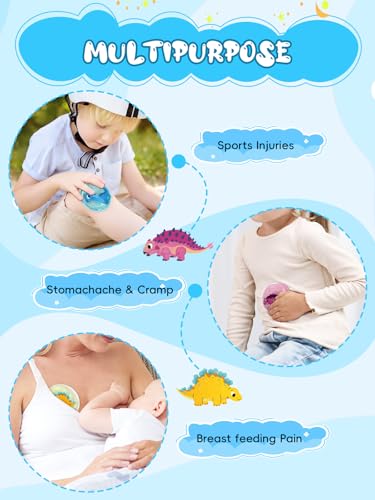 Kids Ice Packs for Boo Boos, 6 Pcs, Baby Small Gel Ice Packs for Injuries - style: Dinosaur Kids Ice Packs - 6 Pack