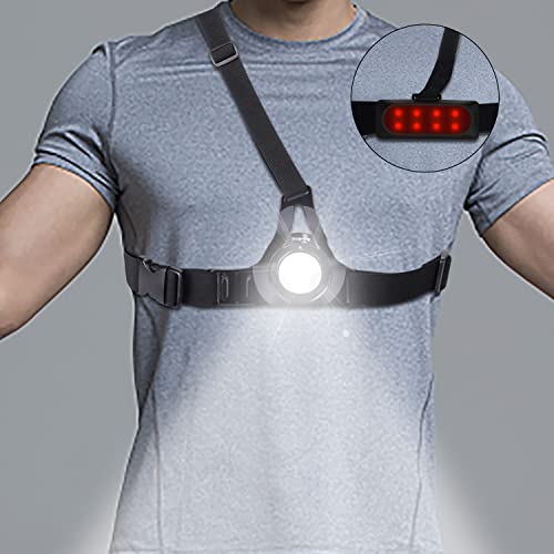 Suptig Running Lights for Runners, Running Vest Light for Night Walking Cycling Jogging Connected for Gopro Hero13/12/11/10/9/8/7/6/5, 2600mAh Built-in Rechargeable Battery Charging