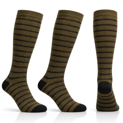 Diamond Star 6 Pairs Compression Socks for Men & Women, Knee High Socks - color: 6 Pairs (Coffee/Black)
