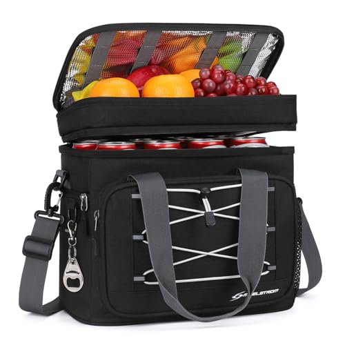 Maelstrom 24/30/60 Can Soft Cooler Bag, Double Deck Portable Ice Chest - color: Black, size: 24 Can