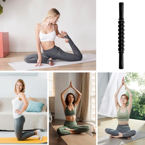 Massage Roller, Multi-Functional Body Massager, Leg Roller Stick - color: Black