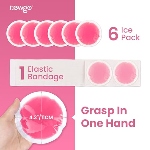 NEWGO Small Ice Packs for Injuries with Cloth Backing, 6 Packs, Red - color: Red - 6 Pack