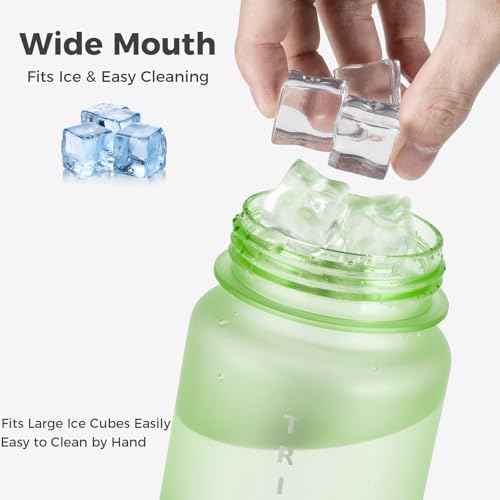 32oz Clear Tritan Water Bottle with Chug Lid - color: Green
