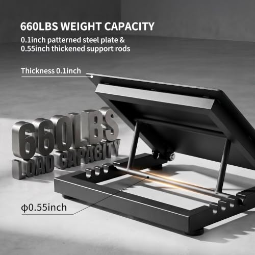 PROIRON Steel Slant Board for Calf Stretching，Calf Stretcher Slant Board for Squats 4 Adjustable Incline Angles，Incline Board 660lbs Weight Capacity for Ankle Stretching Training Home Gym