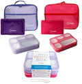 kinsho Bento Lunch Box Set of 2, Ice Pack with Insulated Bag, Pink & Purple - color: Lilac + Pink
