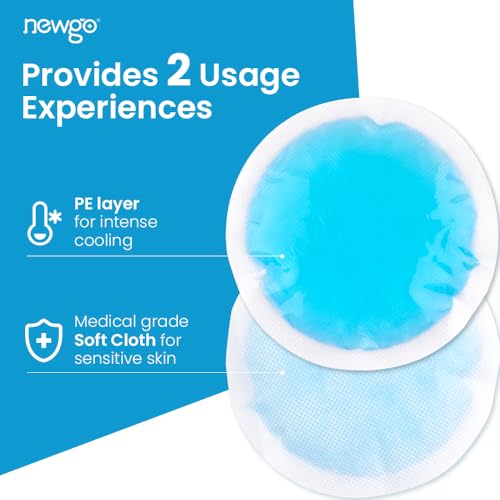 NEWGO Small Ice Packs for Injuries Reusable with Cloth Backing, 6 Packs - color: Blue - 6 Pack