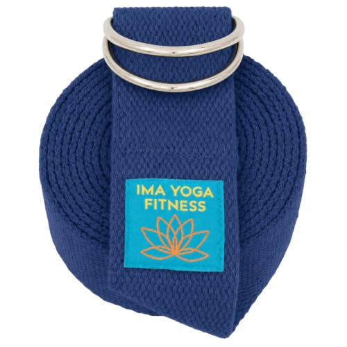 Extra-Wide 2 Inch Cotton Yoga Strap: Stretching, Physical Therapy, Exercise - color: Navy, size: 10 feet
