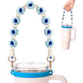 Water Bottle Handle Strap for Stanley Cup, Owala and Most 12-40oz Bottles - color: Daisy 8