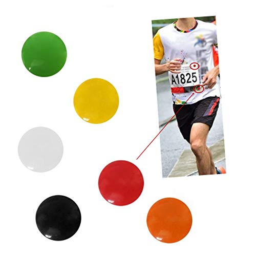 MEELYHOMEZQA 4Pcs Race Number Magnetic Race Bib Holders Running Fix Clips Number Belt Cloth Buckle Triathlon Run Cycling, Diameter 18mm, Black