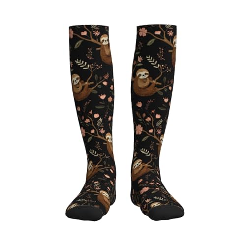 Cute Compression Socks Knee High Support Stockings Women Men - color: Cute Sloth