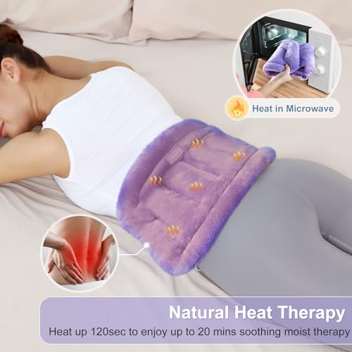 SuzziPad Microwave Heating Pad for Back & Lumbar Discomfort, Purple - color: Purple