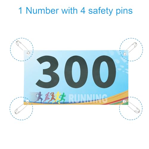 PATIKIL Tearproof Running Bib Numbers, Race Competitor Numbers - size: 7x4 Inch, style: 201-300