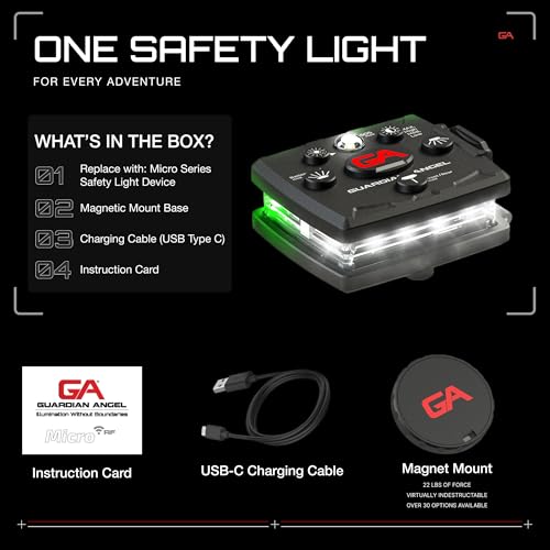 Guardian Angel Micro Safety Light - White Front & Green Rear - color: White/Green