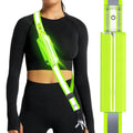 Ylzzrs LED Belt Reflective Sash for Walking at Night,High Visibility Adjustable Night Running Safety Gear,Light Up Running Belt Reflective Gear with Phone Bag/Armband for Runners Walkers Men Women - color: Green