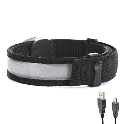 Reflective Running Gear LED Armband Rechargeable - color: Red Black