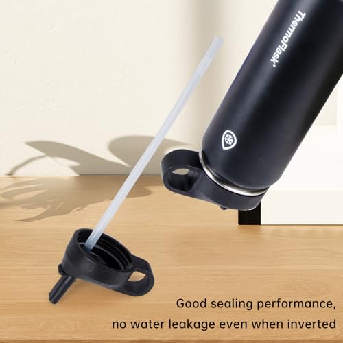 Straw Lid Compatible With Thermoflask 18OZ/24OZ/32OZ/40OZ/64OZ Water Bottle, Water Bottles Lids With 2 Straws and 1 Straw Brush, Straw Lid Compatible WithThermo flask
