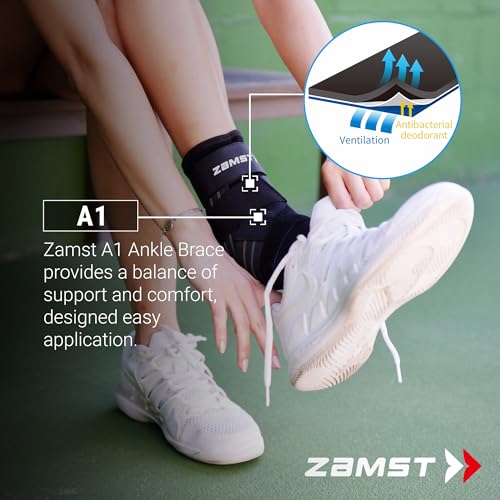 Zamst A1 Strong Ankle Brace Sports Sprains - Black, Right, M - color: Black, size: M / Right