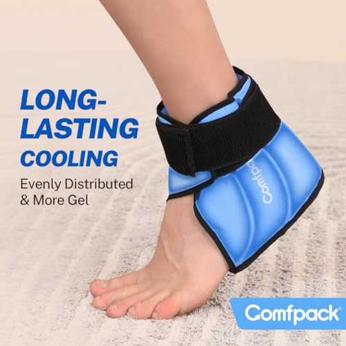 Comfpack Heel Ice Pack Wrap for Plantar Fasciitis Relief, Ankle Ice Pack - color: Blue-1 Pack