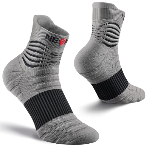 NEENCA Professional Compression Socks for Women Men Circulation, 20-30 mmHg - color: Gray Black, size: XX-Large