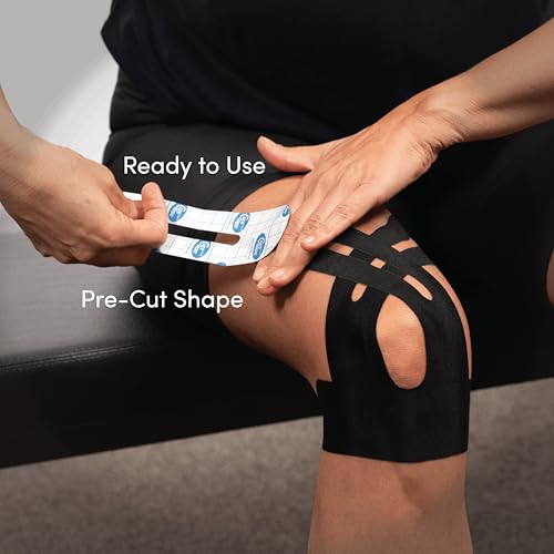 CureTape Pre Cut Kinesiology Tape for Knee Pain Relief & Support