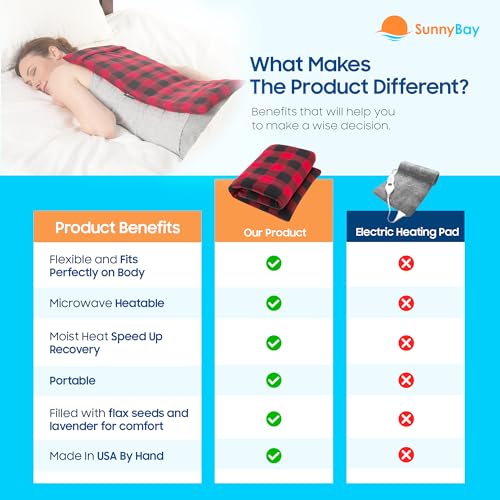 SunnyBay Lavender Microwave Heating Pad, Microwavable Heavy Weighted Full Body Moist Hot or Cold Pack and Washable Fleece Cover, 10x24 Inches, 4 lbs, Buffalo - color: Lavender Scented Buffalo