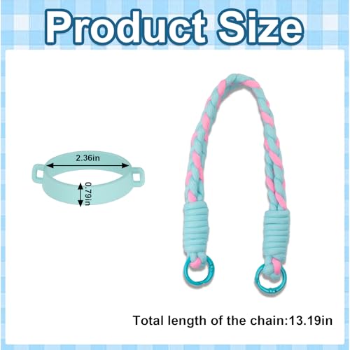 ALIBBON Water Bottle Handle Strap Compatible with 8-40oz Owala Stanley HydroJug Tumbler Owala Accessories Stanley Cup Accessories - color: Blue, style: Braided