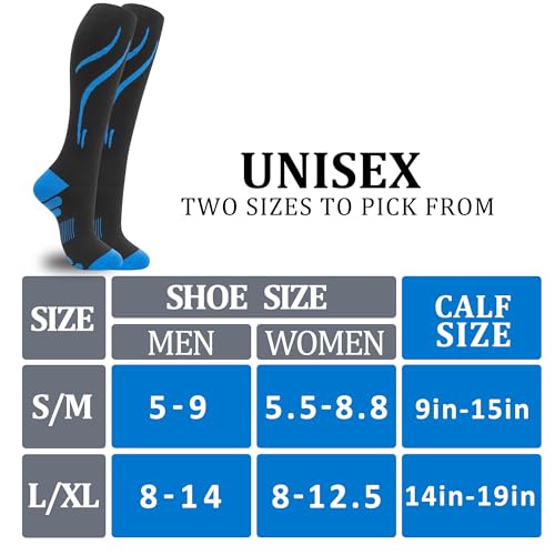 fenglaoda 3 Pairs Compression Socks for Women & Men Knee High Nurse Pregnant Cute Medical Running Travel Athletic - color: 00-3pairs-16, size: Large-X-Large