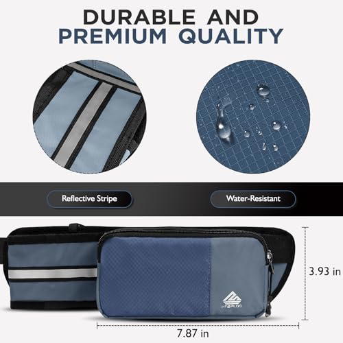 Fanny Pack for Women Men with Water Bottle Holder,Waist Bag for Hiking,Travel,Running,Dog Walking,Workout,Cycling (Dark Blue) - color: Dark Blue