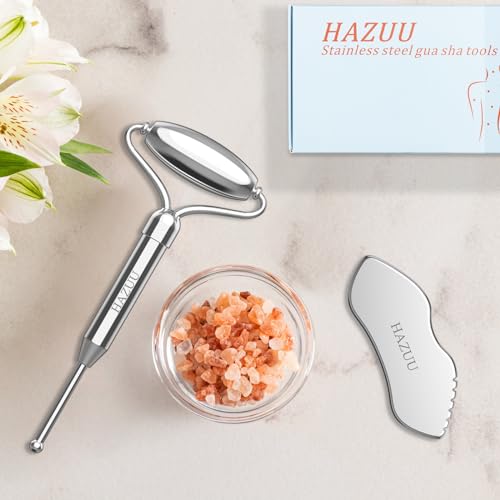 Stainless Steel Gua Sha Face Rollers&Acupuncture Pen - Metal Roller for Eyes & Neck, Anti-Aging Facial Massage Tools, Gua Sha Facial Tool Kit (JGS-2) - color: Jgs-2