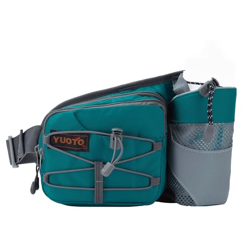 Waist Pack with Water Bottle Holder for Running Walking Hiking Fanny Pack - color: Green