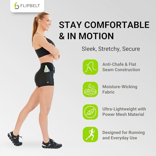 FlipBelt Women's Air Compression Shorts 3 Inch - Black - XL