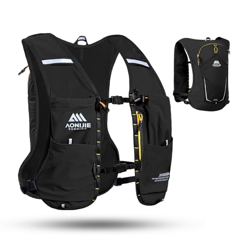AONIJIE Running Hydration Vest for Women Men 8L Hydration Backpack Hiking - color: Black