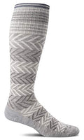 Sockwell Women's Chevron Moderate Graduated Compression Sock - color: Lt. Grey, size: Medium-Large