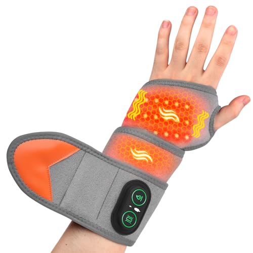 WoloyHeatie Wrist Heating Pad Red Light Massage Carpal Tunnel, FSA Eligible - color: Gray