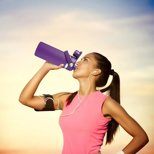 Lid for Hydro Flask 32 40 oz Wide Mouth, Replacement Lids Compatible with Hydro Flask Wide Mouth Water Bottle, Top Spout Lid with Handle, Wide Mouth Lid Chug Cap Accessories - color: Eggplant - 1 Pack