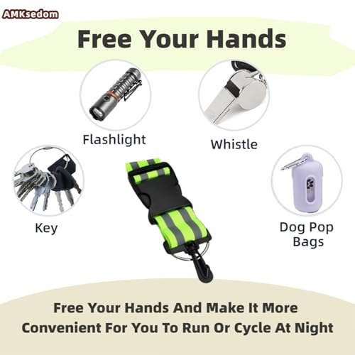 2 Pcs Reflective Belt Sash Walking Gear, High Visibility Safety Running Gear, Night Walking Safety Gear for Men Women Kids Night Dog Walking Gear - color: Blue