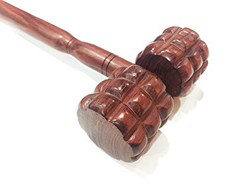 Rough Roller Stick Back and Full Body Makha Wooden Massager Manual for Muscle Neck Foot Trigger Point Cellulite Thailand 12 x 4 Inches