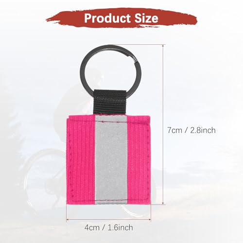 Safety Reflector Pendants, Fabric Reflective Safety Keychain Gear for Backpack & Running & Cycling - color: Pink