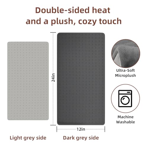 Heating Pad for Back Pain Relief & Period Cramps,12x24 Inches,XL Heating Pad for Shoulder and Neck,with 4 Temperature Controllers | Auto Shut-Off | Dry/Moist Heat Therapy, Gift for Women Men - color: B.black & White 12x24"