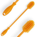 Silicone Bottle Brush with Long Handle, 12.5" Bottle Cleaning Brush, Orange - color: Orange