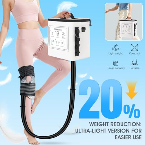 Upgraded Ice Machine for Knee After Surgery,3.0 Portable Cold Therapy Machine for Knee Replacement,Ice Compression Knees Machine for Hip,Cold Therapy Machine with 6 Timer,Electric Ice Pack for Knees